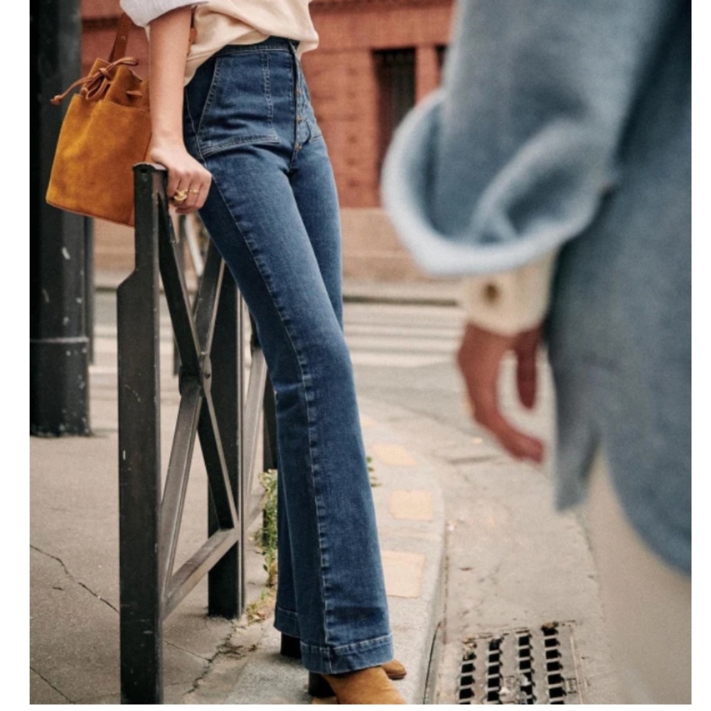 Sézane High Rise Blue Jeans